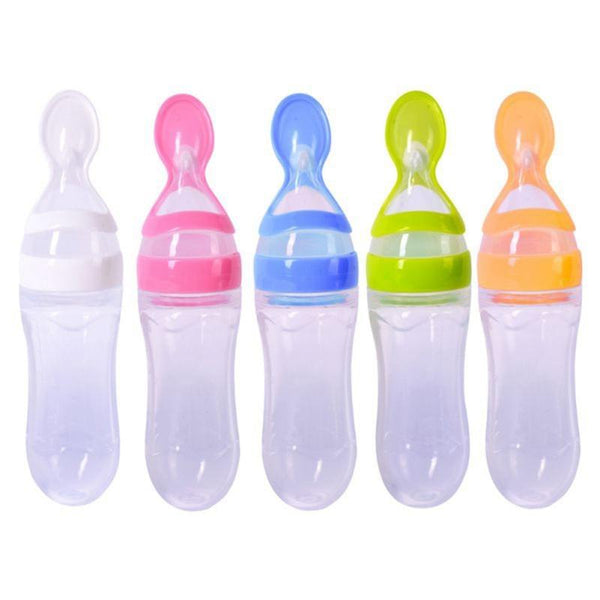 Squeeze Spoon Milk Feeding Bottle Cup